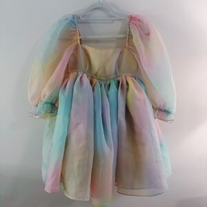 Selkie Rainbow Puff Dress